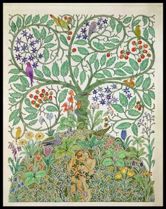 「アダムとイブ」のデザイン 作： Charles Francis Annesley Voysey
